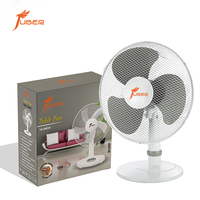 Ventilateur de table mécanique à bouton-poussoir, 16 pouces, 3 vitesses, oscillation à 90 degrés, grille amovible, facile à nettoyer, ventilateur de table stable