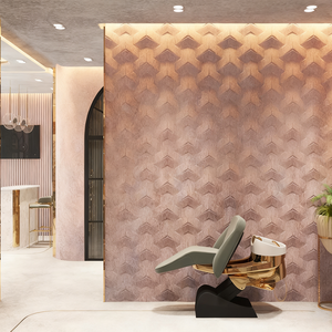 Armoire <span class=keywords><strong>de</strong></span> présentation <span class=keywords><strong>de</strong></span> <span class=keywords><strong>salon</strong></span> <span class=keywords><strong>de</strong></span> coiffure en acier inoxydable moderne minimaliste <span class=keywords><strong>de</strong></span> luxe personnalisable, style rétro, éclairage LED, design mural - Product Image 2