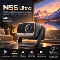 Projecteur laser triple 4K JMGO N5S Ultra 6000 ISO Lumens avec zoom optique et déplacement de l'objectif à 360° °   Projecteur de cinéma maison Gimbal