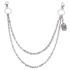 โซ่คาดเอวสไตล์ฮิปฮอปตะวันตก ลายหัวกะโหลก โซ่คล้องกางเกง โลหะผสมสังกะสี วงแหวนคู่ ตกแต่งกางเกงยีนส์ลำลอง - Product Image 5