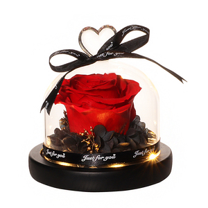 Gift Box Single Love Glass Cover Rose Gift Box A holiday gift for your girlfriend's child, eternal roses