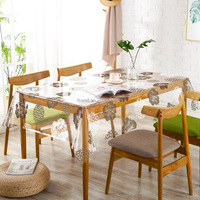 Nappe de table transparente en PVC personnalisable, anti-taches, imperméable, motif floral, pour la maison, le restaurant, l'hôtel