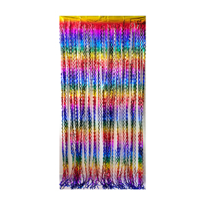 Rideau ondulé <span class=keywords><strong>dégradé</strong></span> arc-en-ciel, fournitures de fête, décoration de porte, feuille d'aluminium, fête d'anniversaire - Product Image 2