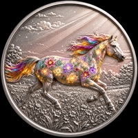 Pièces de monnaie en cuivre plaqué argent de 1 oz à haute relief, thème animaux, vente en gros