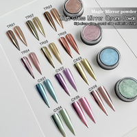 Poudre effet miroir magique (finition électroplaquée) – Pigment pour ongles effet chrome/titane – Poudre effet miroir pour salon