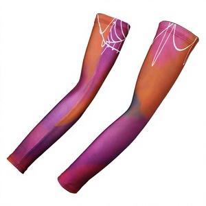 SPARKWELL INDUSTRIES Manchons de cyclisme unisexes anti-UV, couleur unie, blocs de couleur, Spandex/Polyester 120g, compression sportive pour - Product Image 1