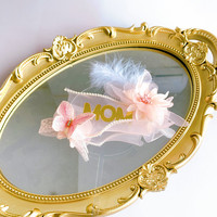 Décoration de gâteau en fer forgé style créatif, mini couronne de plumes en dentelle, motif cœur de fille, fournitures de décoration pour pâtisserie
