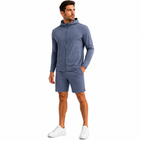 Ensemble short à capuche pour homme, tenue d'entraînement légère, vêtements de sport décontractés, respirants et extensibles pour la course à pied, la salle de sport et les activités de plein air
