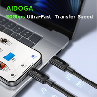 Kabel USB C AIDOGA USB4 2.0 Gen3 240W & USB3.1 Gen2 Kabel Pengisian Cepat untuk MacBook Pro iPad iPhone 17 16 15 14 Samsung S24