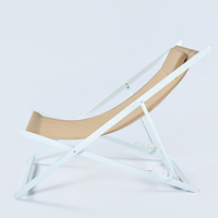 TIPTOP Chaise de patio en aluminium ondulée avec appui-tête confortable, design ergonomique, chaise pliante pour le camping en plein air
