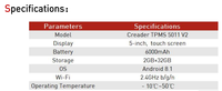 Creader TPMS 511S V2 Outil de diagnostic de service intelligent autonome, activation des capteurs pour 99 % des véhicules compatibles