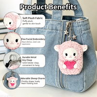 Porte-clés personnalisé en peluche, jouets en peluche doux, animaux en peluche moelleux, breloque de sac personnalisée, cadeau promotionnel