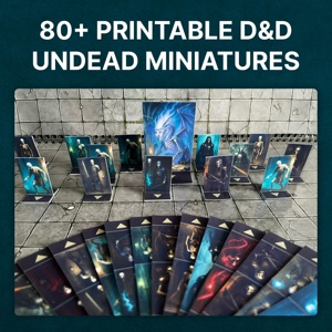 Miniaturas de Papel Imprimibles de Anime OEM ODM, 80 Piezas, Esqueletos, Zombis, Vampiros y Otros, Imprimibles para D&D 5E, Descarga Instantánea - Product Image 1