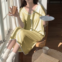 Chemise de nuit été femmes Modal à manches courtes Cool pyjamas été femmes lâche nouveau doux maison vêtements printemps et automne