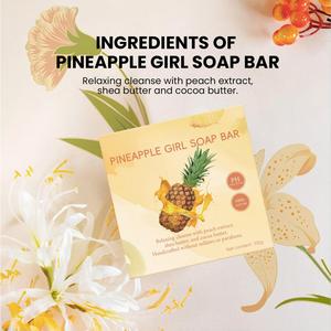 Nouveau Savon Artisanal pour le Bain, Soin Intime, Savon aux Huiles Essentielles pour Femmes, Savon <span class=keywords><strong>Carré</strong></span> Ananas, Parfums Personnalisables - Product Image 1