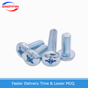 Vis à tête ronde à embase cruciforme en acier au carbone zingué de qualité 2, norme américaine, marque Snippin, ANSI/ASME B18.6.3P - Product Image 3