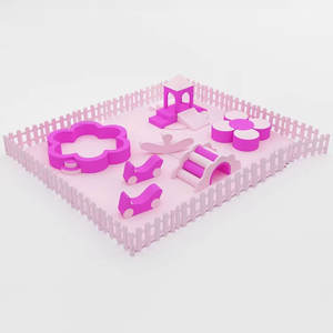 Пастельный мягкий игровой пакет для вечеринки Аренда блоков для скалолазания розовый белый набор оборудования для мягких игр на заказ игровая площадка цветочный мини-набор - Product Image 3