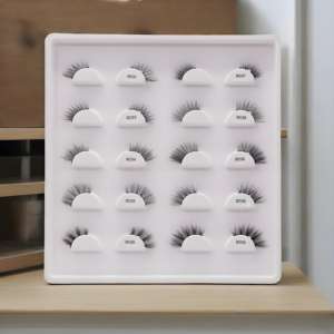 新款3D貂皮加长7对5对长半睫毛美容化妆素食纤维全条睫毛定制半睫毛 - Product Image 3