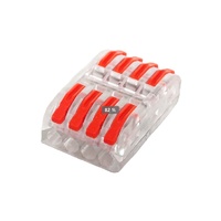Connecteur de câblage à levier transparent orange PCT-2-4, 4 broches, raccord rapide, cuivre étamé, 32A 250V, borne électrique réutilisable