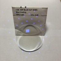 1.56 ASP HMC Lensa Optik Resin Single Vision Berkualitas Tinggi Dua Bagian Anti Sinar Biru UV400 Pelindung Jernih