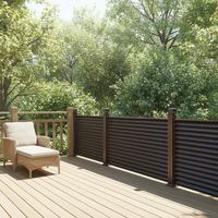Clôture en aluminium YIZHEN avec cadre à lamelles horizontales pour jardin, balcon, chantier de construction - Modélisation 3D disponible