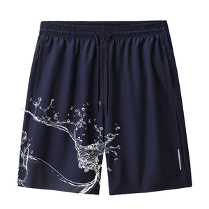 Pantalones Cortos de Playa para Hombre, Casuales de Verano, Cintura Elástica, Cinco Puntos, Corte Recto, Secado Rápido, Tela de Seda Helada, Deportivos, 100% Poliéster - Product Image 4