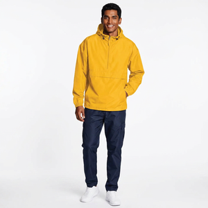 Finer Threads Custom Men's Plus Size Windproof Hooded Vintage Windbreaker <b>Jacket</b> for Autumn Outdoor Pullover with OEM Services - Product Image 1