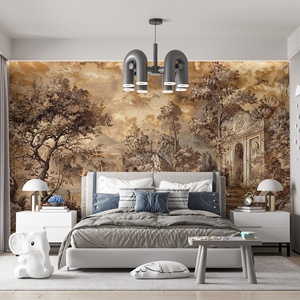 <span class=keywords><strong>Papier</strong></span> <span class=keywords><strong>peint</strong></span> imperméable de style <span class=keywords><strong>baroque</strong></span> aux tons terreux, décoration murale pour la maison, <span class=keywords><strong>papier</strong></span> <span class=keywords><strong>peint</strong></span> mural de paysage rural vintage - Product Image 2