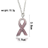 Nouveauté bijoux de sensibilisation au cancer du sein coeur amour rose ruban breloques porte-clés collier broche broche cadeaux cancer du sein