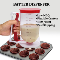 Outil de cuisson réutilisable 900ML Distributeur de pâte à crêpes en plastique pour cupcake gaufrier