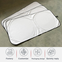 Meilleur pare-soleil de voiture pliable personnalisé en polyester anti-UV avec logo, double cercle, pour pare-brise avant, en PE à bulles, pas cher