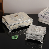 Boîte à bijoux de luxe en forme de paon, en métal argenté, ornement de bureau, cadeau de mariage personnalisé, décoration intérieure, fourniture d'usine
