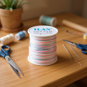 Cordoncino Ilan Rattail 1,5 mm 50 m grigio tinto a sezioni per lavori artigianali - Product Image 3