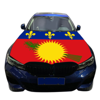 Drapeau de capot de voiture personnalisé Guadeloupe 120x150cm en polyester extensible imperméable avec transfert thermique pour couverture de capot de véhicule