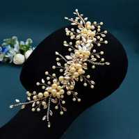 Serre-tête en cristal de perles de strass multicolores, chaîne de tête de mariée, serre-tête fait à la main en perles, couronne de cheveux