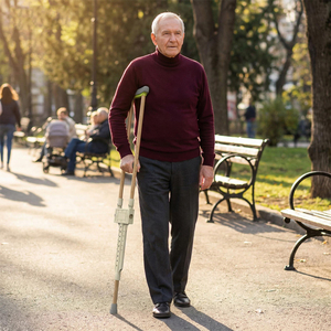 Béquilles doubles antidérapantes pour jeunes et personnes <span class=keywords><strong>âgée</strong></span>s, aide à la marche médicale pour la rééducation des fractures et des plaies sous-cutanées, canne de marche pour jeunes. - Product Image 5