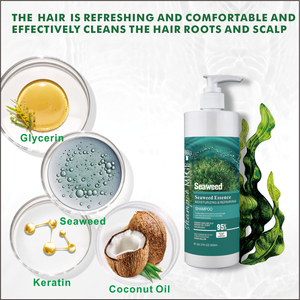 Shampooing à l'huile de noix de <span class=keywords><strong>coco</strong></span> aux algues 500ml répare les cheveux secs et crépus lissant brillant en 3 minutes spécialement utilisé après la permanente et la teinture - Product Image 3