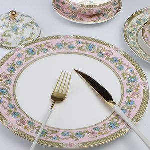 Service de table français luxueux et haut de gamme en émail motif fleur de cerisier Sakura, idéal pour le thé de l'après-midi, un cadeau parfait. - Product Image 2