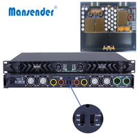 Amplificateur numérique haute puissance Mansender MS-1800 Professional Class D 1U 2 canaux 2x1800W 8 ohms, boîtier métallique, garantie 3 ans, 106 dB