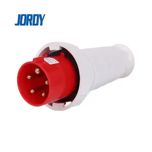 IP67 Industrial Plug And Socket 220-380V 63A 3P+N+E 5 Pin Connector Waterproof Electrical Green Technology Red Model