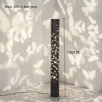 Lampe de sol LED à projection papillon, cadre en fer, base E27, hauteur réglable, abat-jour jaune, étanche, intensité variable, haute luminosité, facile à installer