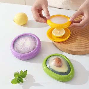 กล่องเก็บผลไม้ในตู้เย็นแบบปิดผนึก ช่วยรักษาความสดของผัก อะโวคาโด มะนาว ตัวจัดระเบียบตู้เย็น - Product Image 2