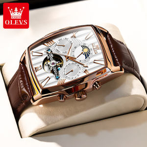New 6675 Mens Watches Automatic Mechanical Watch Tourbillon Sport <b>Clock</b> Leather Casual Business Retro Wristwatch - Product Image 6
