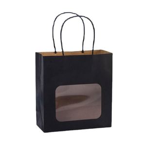 Bolsa de regalo con ventana, bolsa de papel para bodas y festividades, venta al por mayor, transparente, fabricante, papel kraft, personalizable - Product Image 3