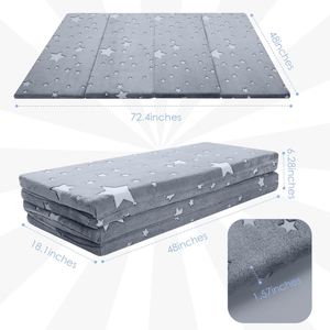 Glow in the Dark Versatility and Comfort Soft Plush <b>Foam</b> Kids Floor Mattress <b>Play</b> Mat for Baby Toddler - Product Image 2
