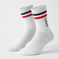 Chaussettes de cyclisme personnalisées avec logo, chaussettes de sport respirantes en maille avec coussinets pour hommes et femmes, OEM