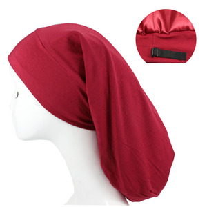 HZM-18298 <span class=keywords><strong>Bonnet</strong></span> de nuit réglable en <span class=keywords><strong>satin</strong></span> doublé pour <span class=keywords><strong>cheveux</strong></span> bouclés et crépus - Product Image 2