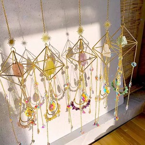 BUFAN Cristales Lunares Ovalados Hechos a Mano, Atrapasoles, Prismas, Decoración Colorida para Jardín, Ventana, Hogar, Oficina, Boda, Fiesta, Arcoíris - Product Image 1