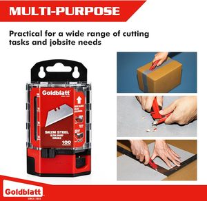 Lames utilitaires Goldblatt, lot de 100, acier trempé SK2M de qualité supérieure avec distributeur, outils de bricolage - Product Image 2