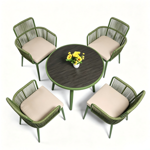 Muebles de Exterior para Cafetería y Restaurante, Sillas de Patio y Terraza, Juego de Jardín de Cuerda Tejida, Sillas de Jardín - Product Image 2